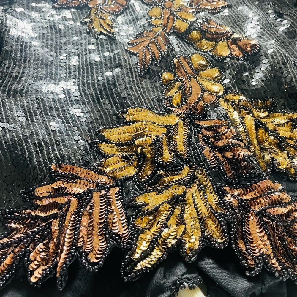 Vintage Stinay 100% Silk Beaded Sequin Top - Picture 10 of 12